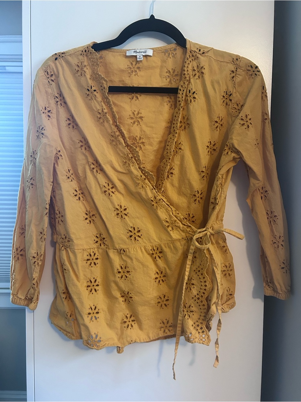 Madewell eyelet wrap top